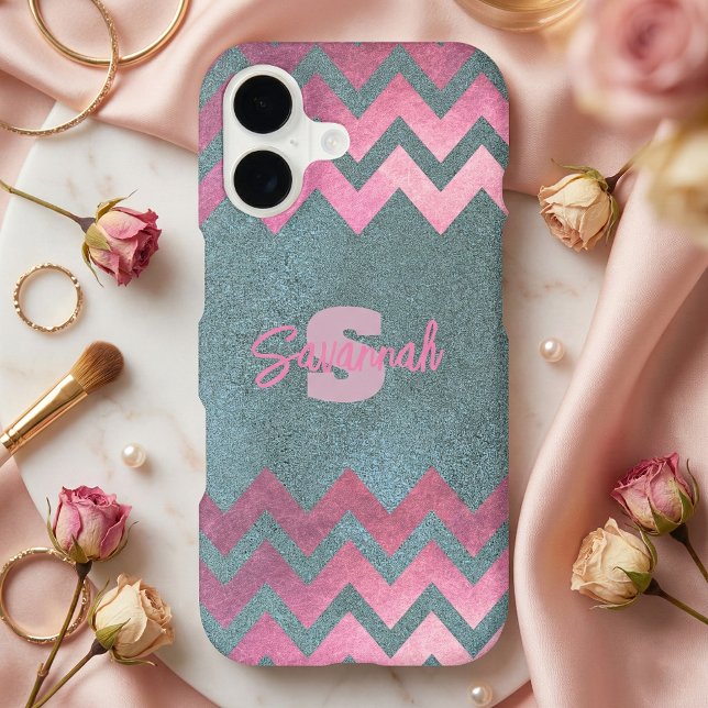 Design Moderne Chic Chevron Rose Et Or (Créateur téléchargé)