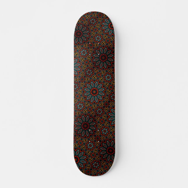 Design moderne Dot Art Mandala Motif Skateboard (Devant)