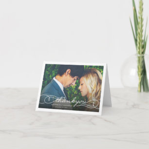 Design moderne élégant Script Photo Mariage Merci