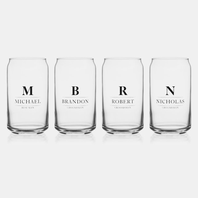 Design moderne Groomsmen Cadeaux Monogramme Best M (Recto)