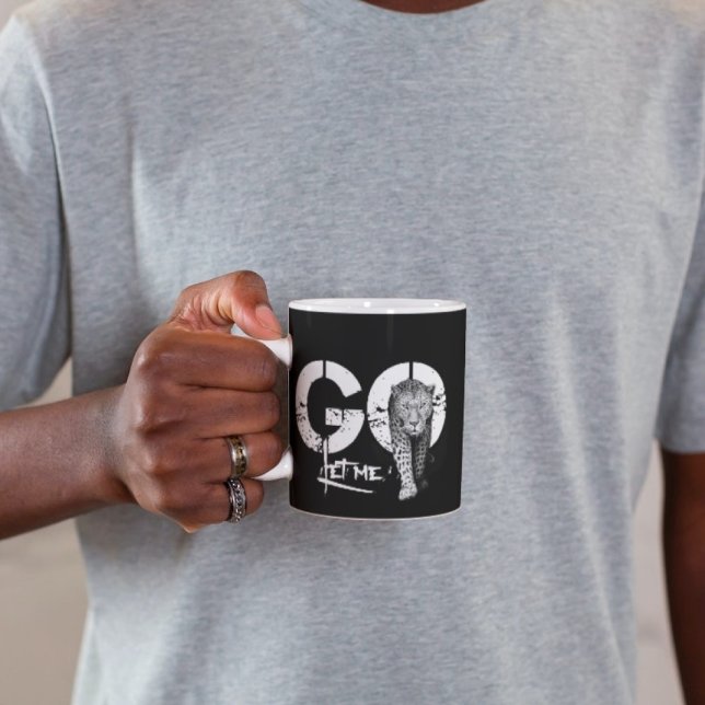 Design moderne laissez-moi aller Leopard Black Mug (Créateur téléchargé)