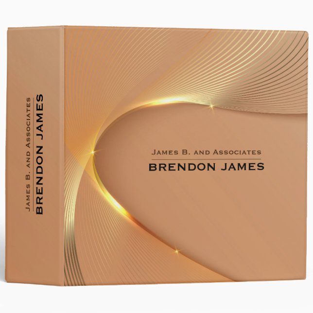 Design moderne or ondulé 3 anneau classeur (Devant/Côté)