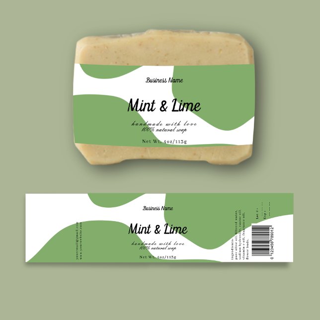 Design moderne Pastel Green Soap Étiquette (Créateur téléchargé)