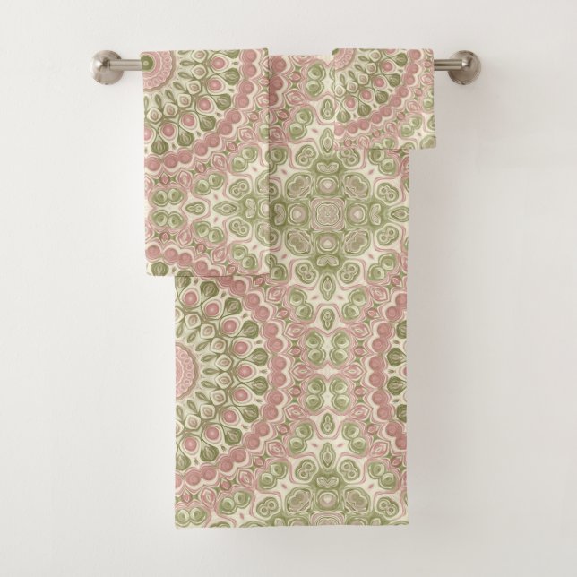 Design Motif Mandala rose et vert (En situation)