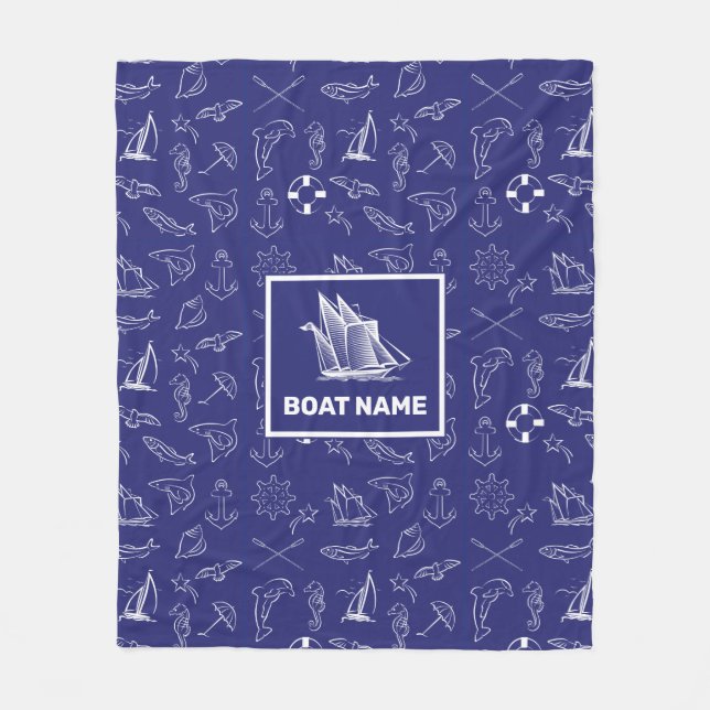 Design nautique Couverture bleu marine (Devant)