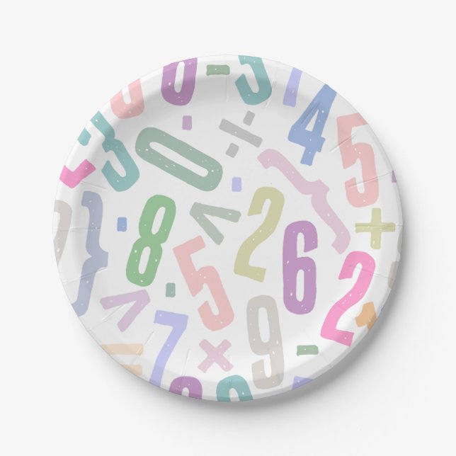 Design Number Pattern Paper & Party Plates (Front)