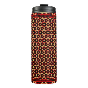 Design of a Geometric Flower Pattern. Vintageabstr Thermal Tumbler