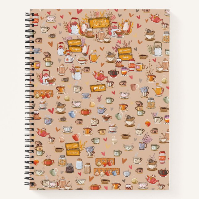 Design Of Beautiful Glasses, Teapots, Cups & More  Notebook (Front)
