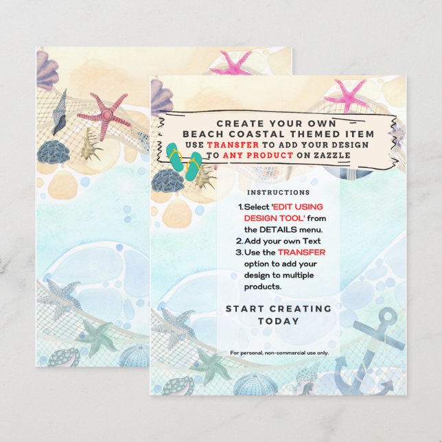 Design Own Beach Coastal Nautical Event Invitation (Front/Back)