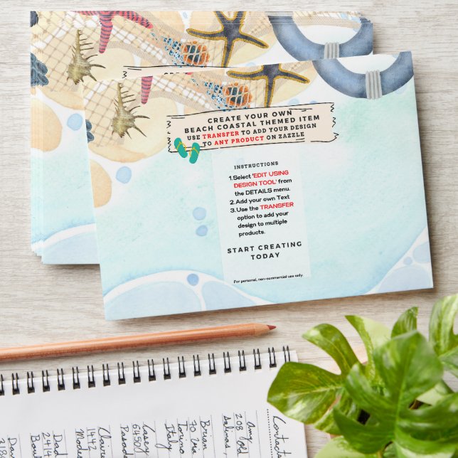 Design Own Beach Coastal Nautical Partyware Event Envelope (Stacked)