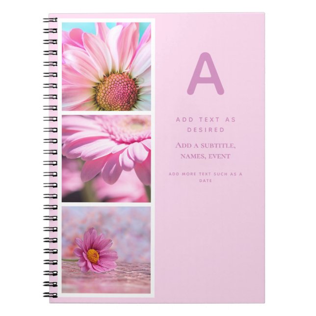 Design own Journal Gift With Photos Text Initial (Front)