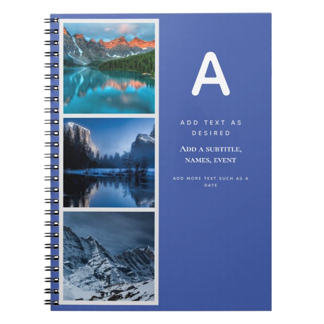 Design own Journal Gift With Photos Text Initial (Front)