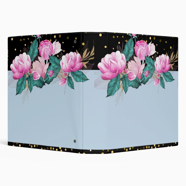 Design Own Pink Floral Event Business Stationery Binder (Background)