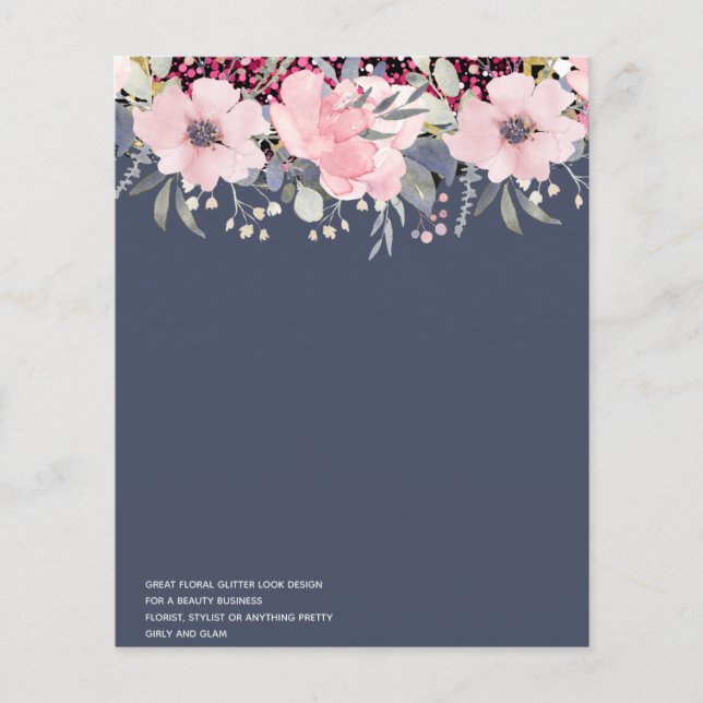 Design Own Pink Floral Event Business Stationery Flyer (Front)