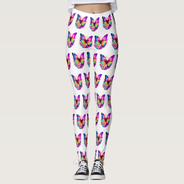 Design papillon coloré Leggings (Devant)