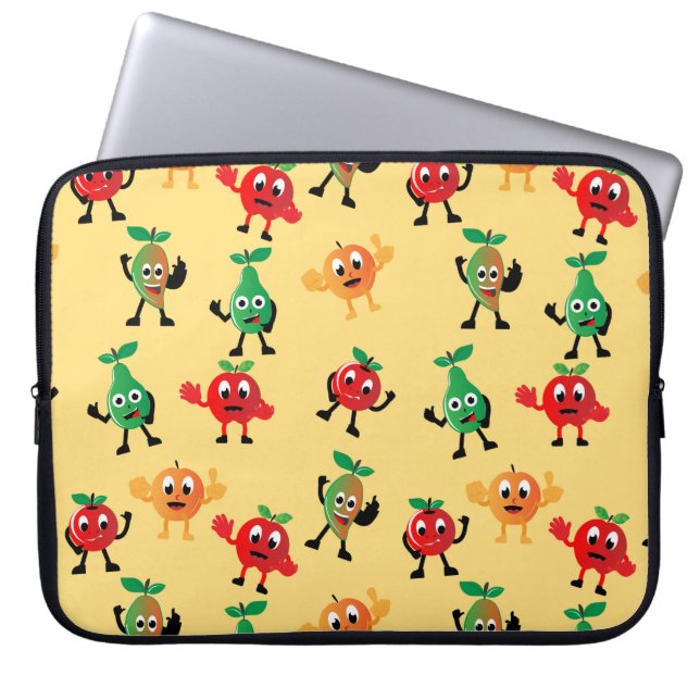 Design patterns with cute fruit character shapesab laptop sleeve (Front)