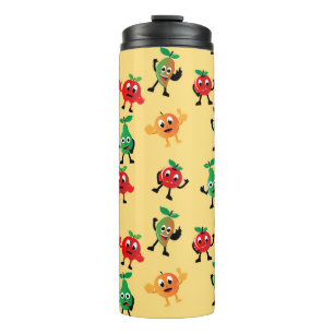Design patterns with cute fruit character shapesab thermal tumbler