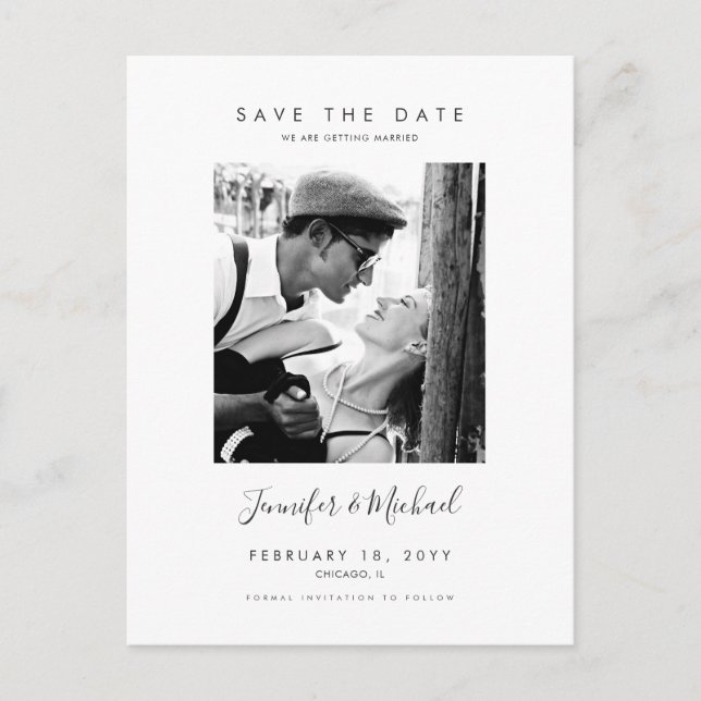 Design photo moderne simple Enregistrer la carte p (Devant)