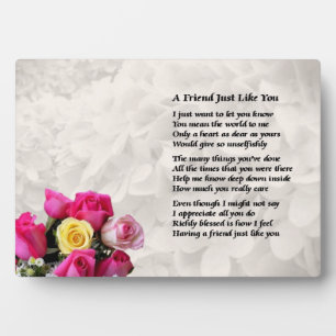 Design rose - Poème d'ami - plaque