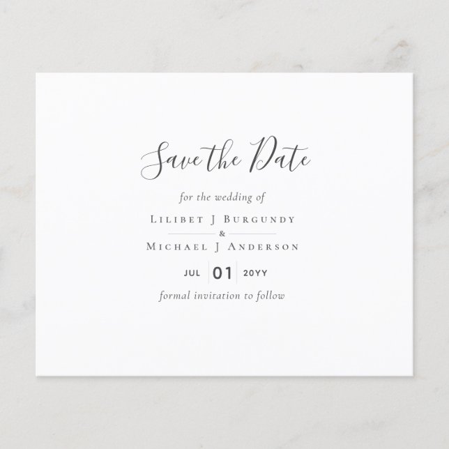 Design Save The Date Template Add Graphics BUDGET (Front)