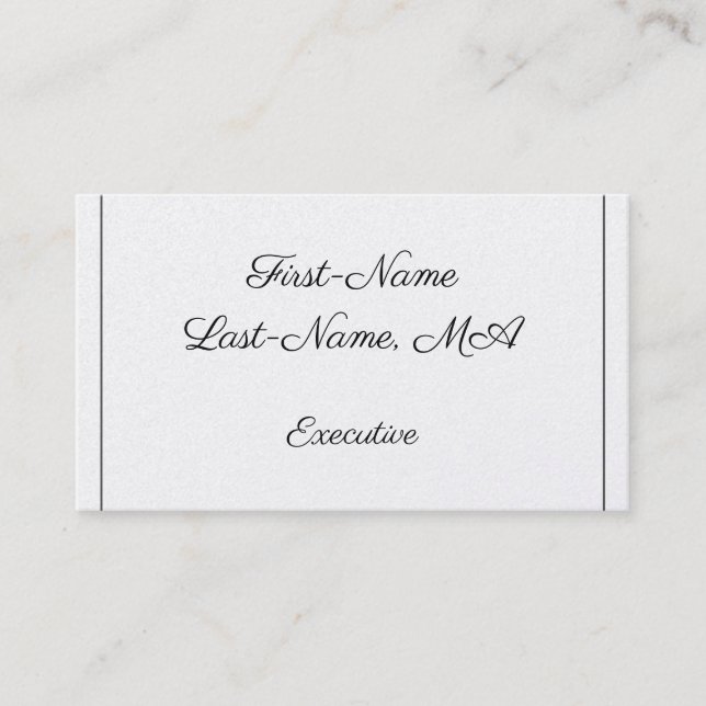 Design, Script, Carte de visite exécutif (Devant)
