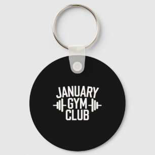 Design Shirt January Gym Club Fitness Workout Keychain