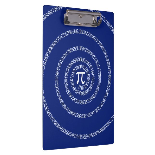 Design Spiral for Pi on Navy Blue Clipboard (Right)