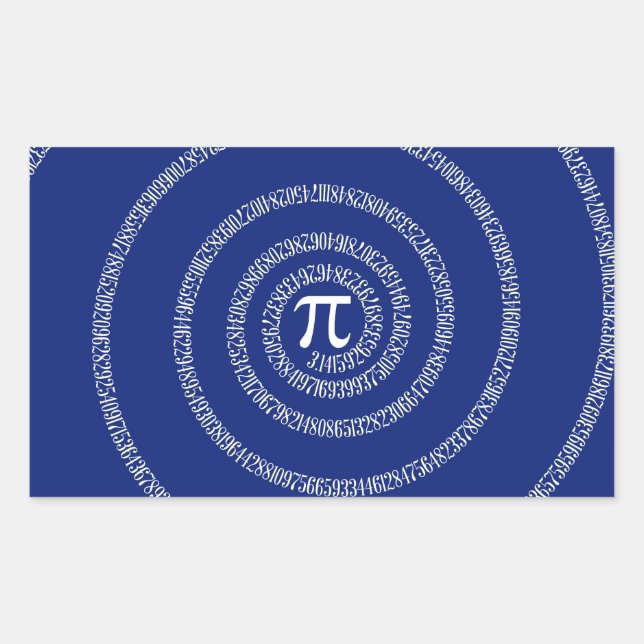 Design Spiral for Pi on Navy Blue Sticker (Front)