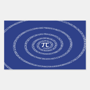 Design Spiral for Pi on Navy Blue Sticker