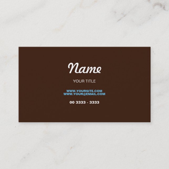 Design Stylish and Contemporary (Chocolate) Business Card (Front)