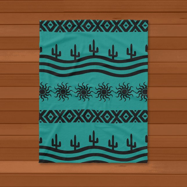 Design Sud-Ouest Turquoise Et Noir Couverture en p (Créateur téléchargé)
