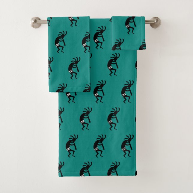 Design Sud-Ouest turquoise Et Noir Kokopelli (En situation)