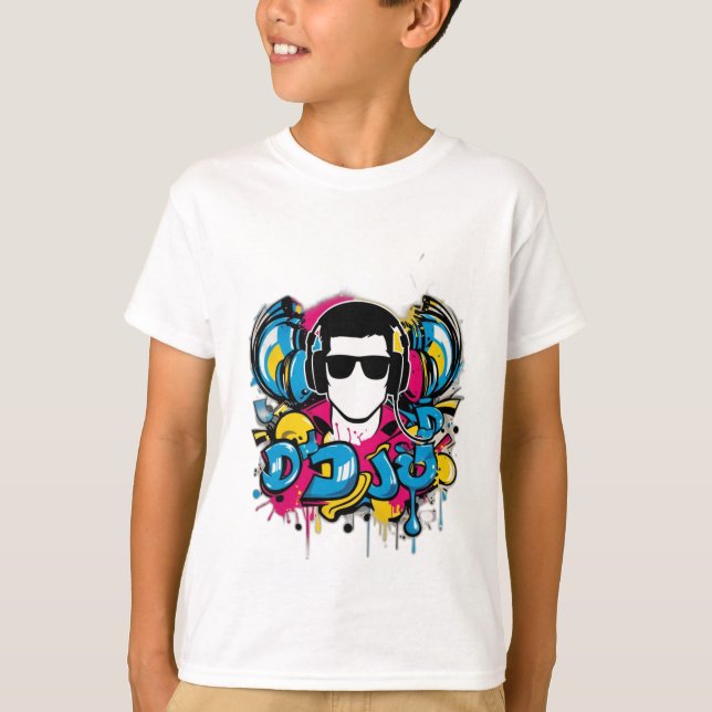Design T-shirt DJ Graffiti dynamique (Devant)