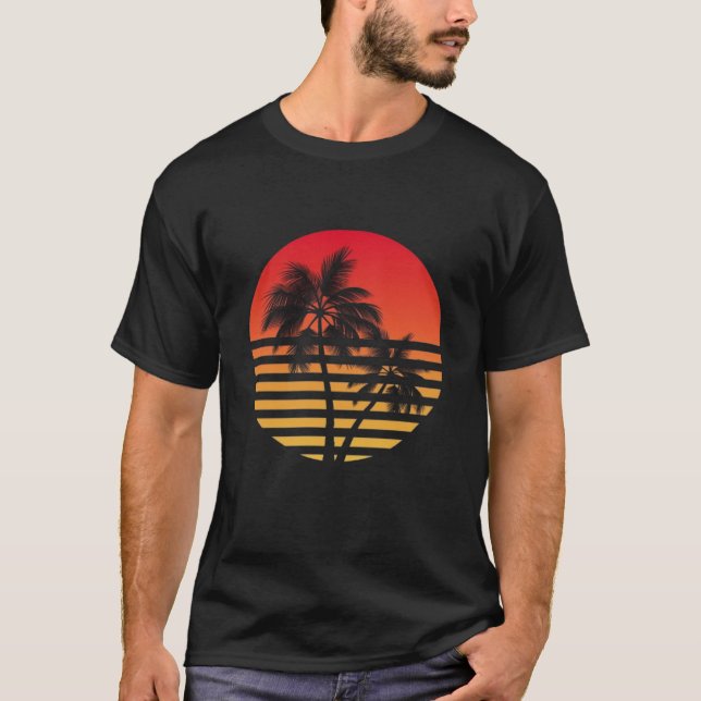 Design T-shirt rétro, Sunset Paradise (Devant)