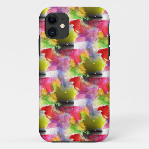 Design texture red, yellow watercolor iPhone 11 case