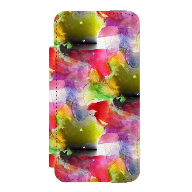 Design texture red, yellow watercolor incipio iPhone wallet case (Folio Front)