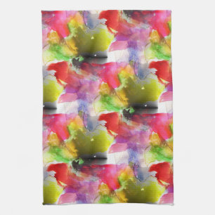Design texture red, yellow watercolor kitchen towel