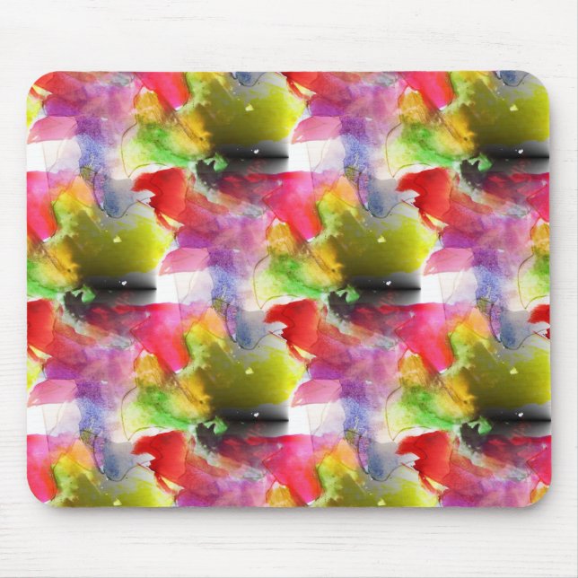 Design texture red, yellow watercolor mouse pad (Front)