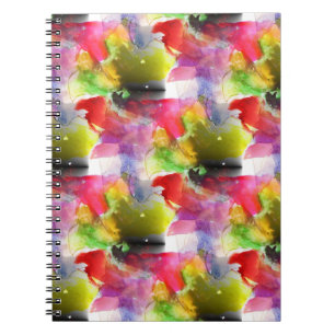 Design texture red, yellow watercolor notebook