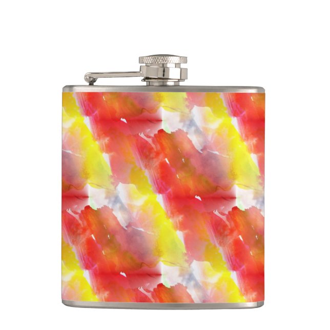 Design texture watercolor background hip flask (Front)