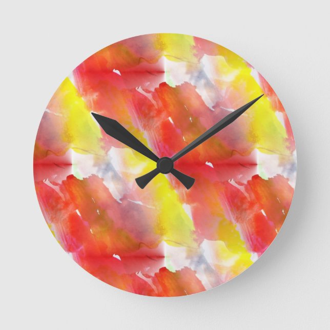 Design texture watercolor background round clock (Front)