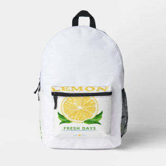 Design Title: Lemon Fresh Days Printed Backpack