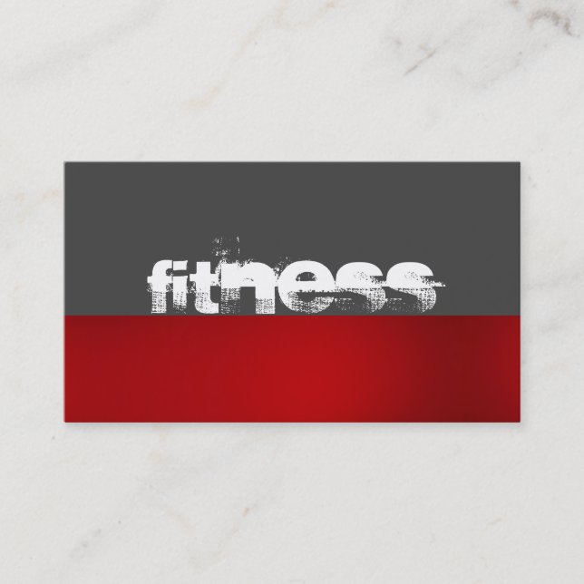 Design Trend Grey Red Fitness Carte de visite spor (Devant)