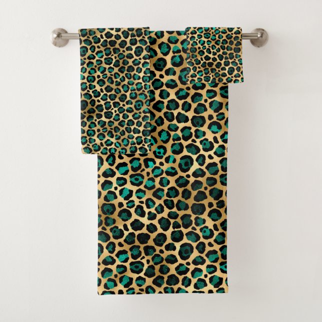 Design turquoise et Gold Leopard Series 14 (En situation)