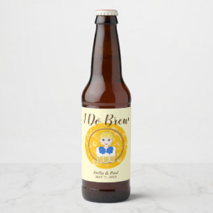 Design with a Nice Girl Serving Beer Bottle Label