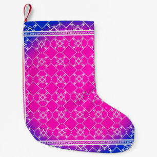 Design with abstract hand drawn geometric pattern  small christmas stocking