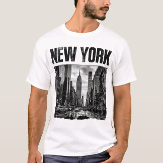 Design with black and white image of New York T-Shirt