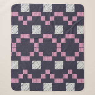 Design with manual hatching. Ethnic boho ornament. Sherpa Blanket