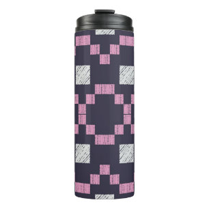 Design with manual hatching. Ethnic boho ornament. Thermal Tumbler