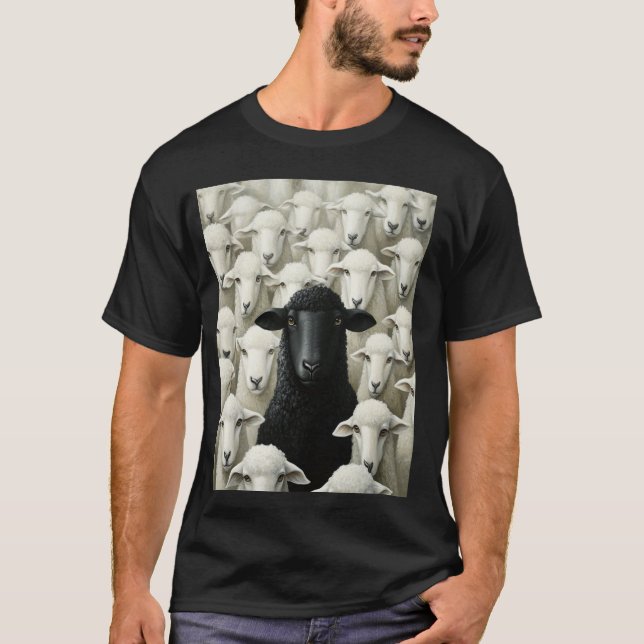 Design With Sheep On T-Shirt (Front)